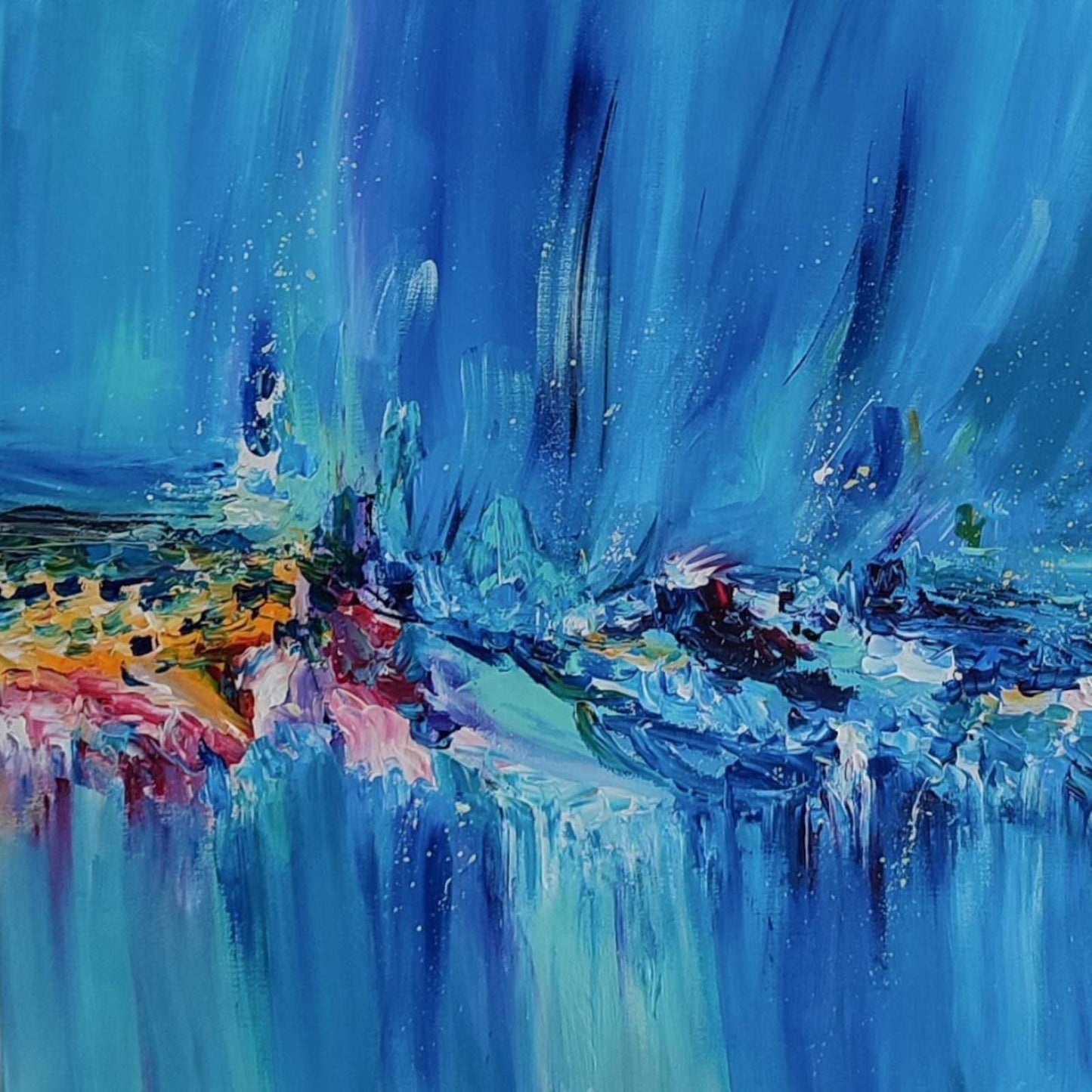 Ocean inspired textured abstract painting