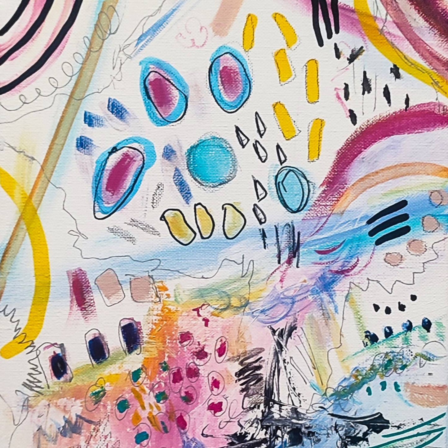 La fête arc-en-ciel - Colourful abstract painting