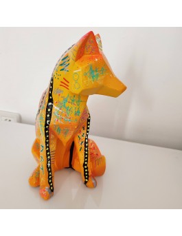 Unique colourful fox sculpture with original pop art style