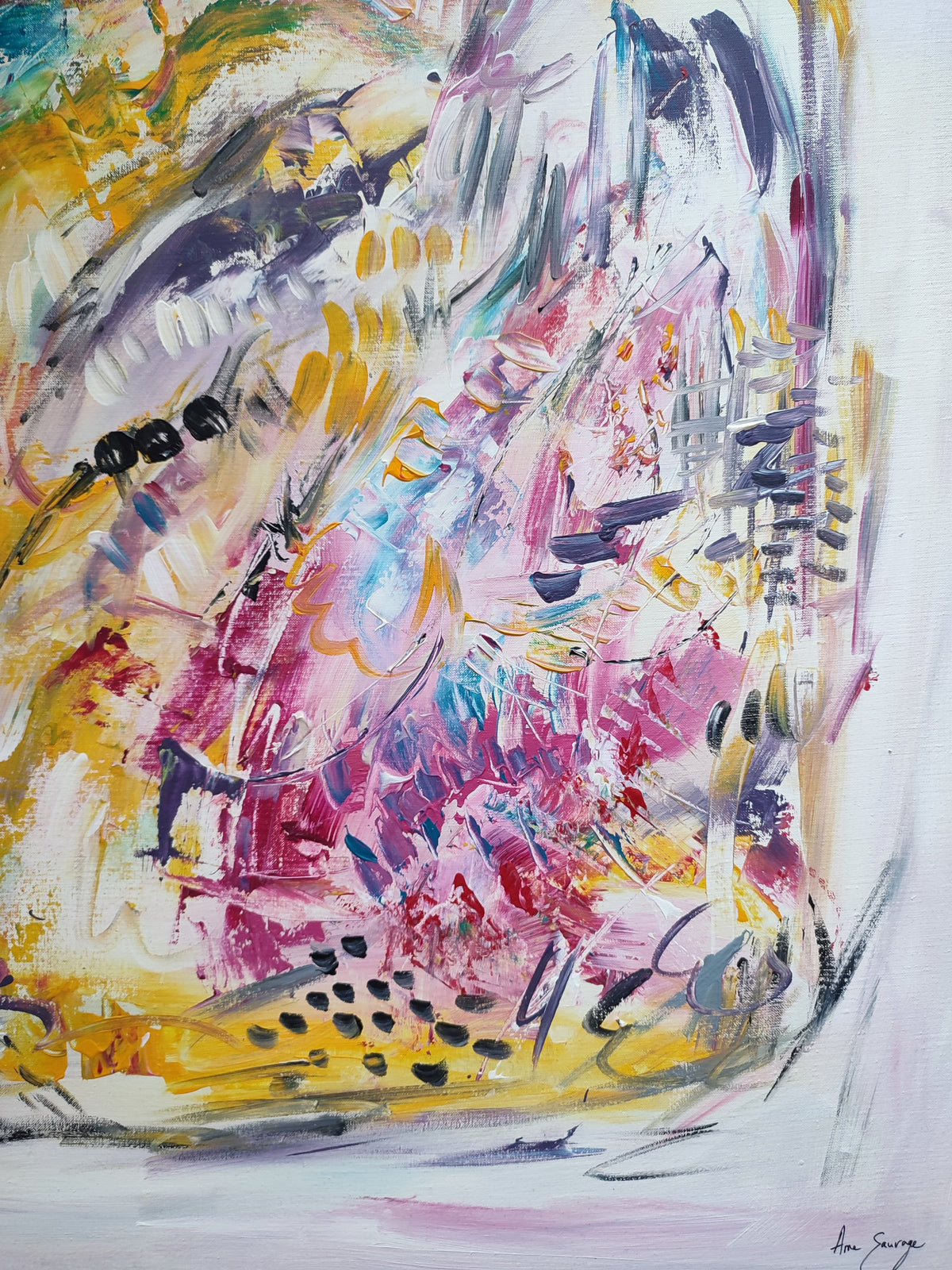 Rêve mouvementé – colourful modern abstract painting