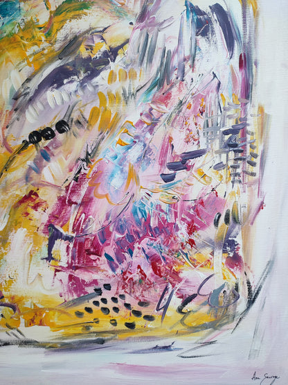 Rêve mouvementé – colourful modern abstract painting