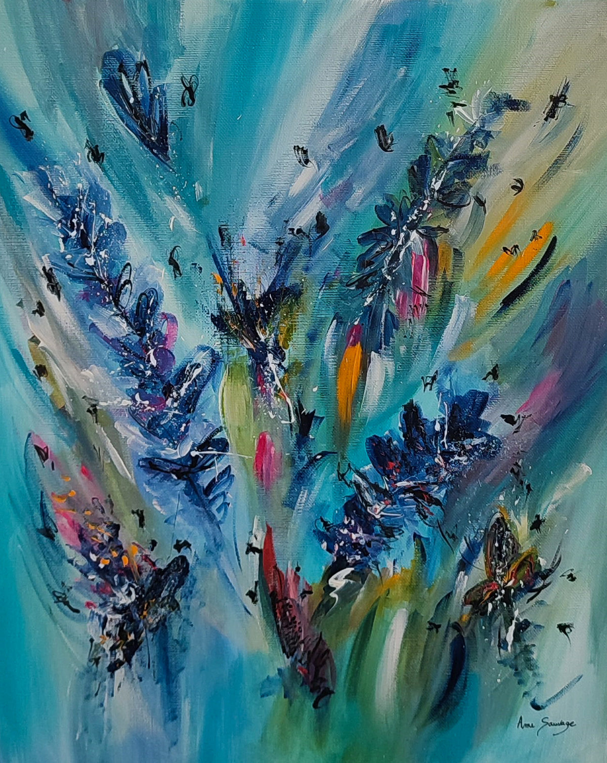 Blue abstract painting