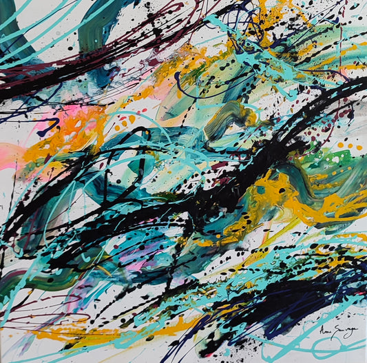 Mouvement dynamique – colourful modern abstract painting
