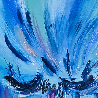 Abstract boat painting by French contemporary artist