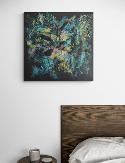Modern large abstract artwork with rich texture and relief 