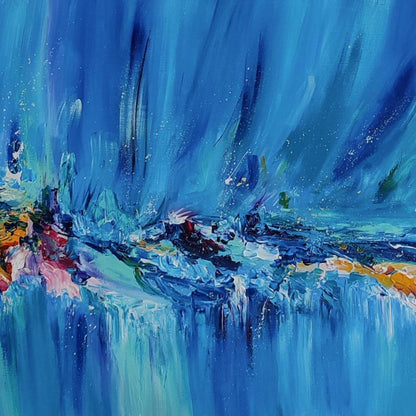 Ocean inspired textured abstract painting