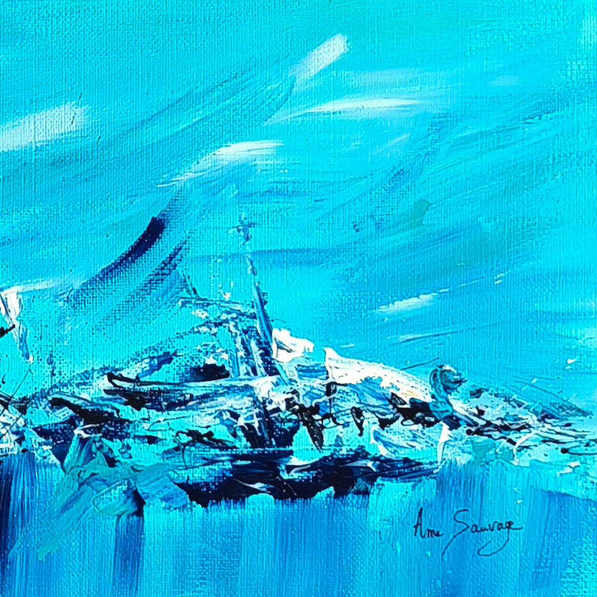 blue abstract art details