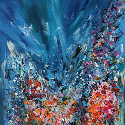 details of blue painting by Âme Sauvage
