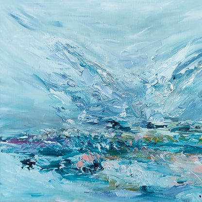 Blue contemporary abstract artwork