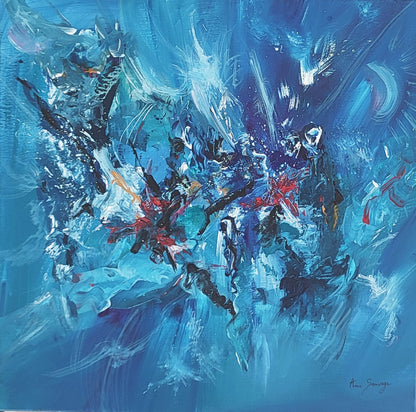 blue abstract painting