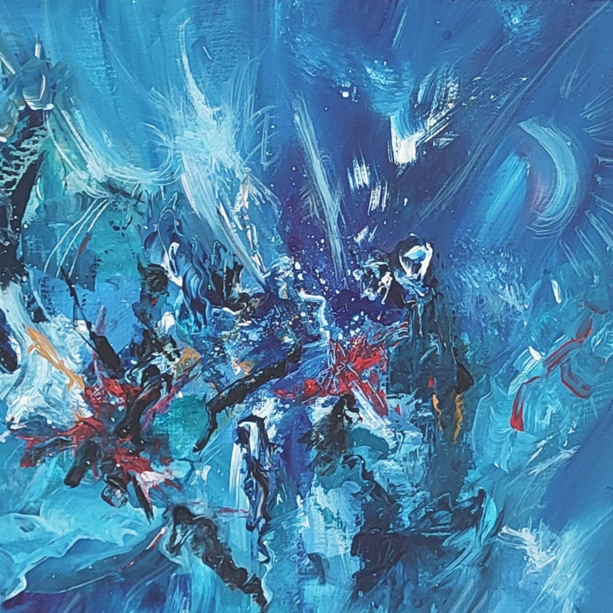 Blue abstract painting - details 2