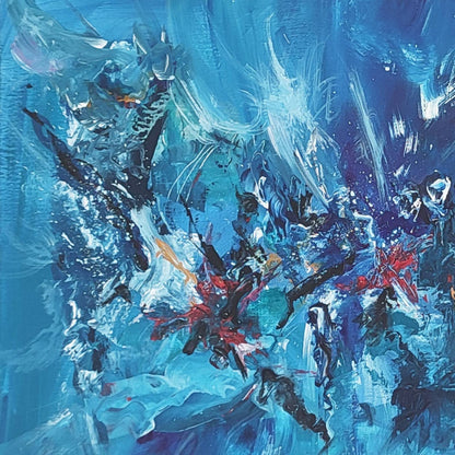 Blue abstract painting - details 