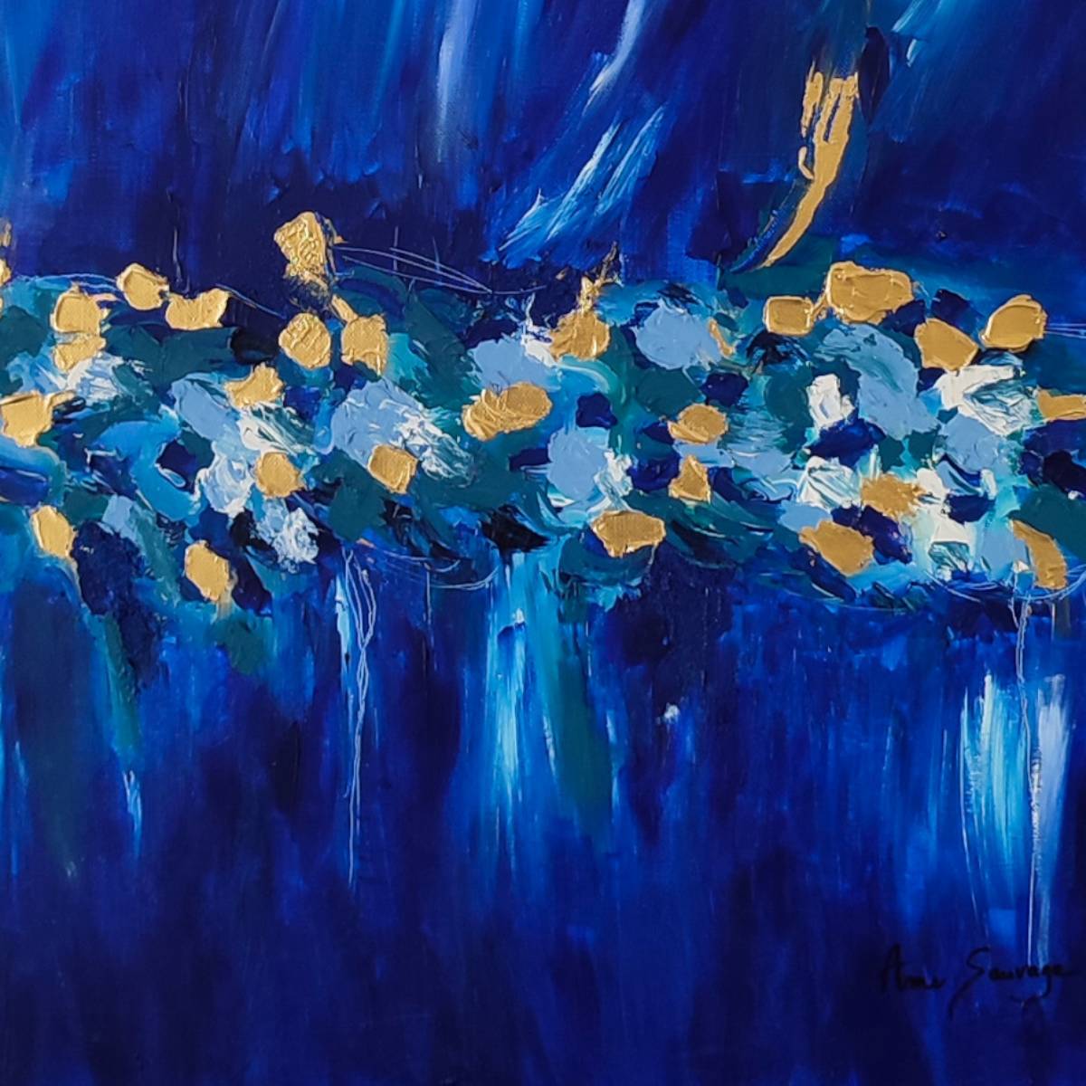 blue gold painting