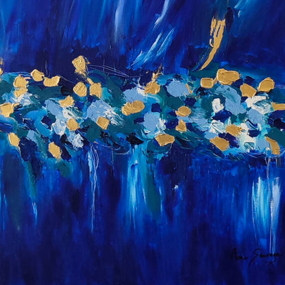 blue gold painting