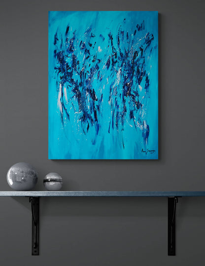 blue minimalist abstract painting