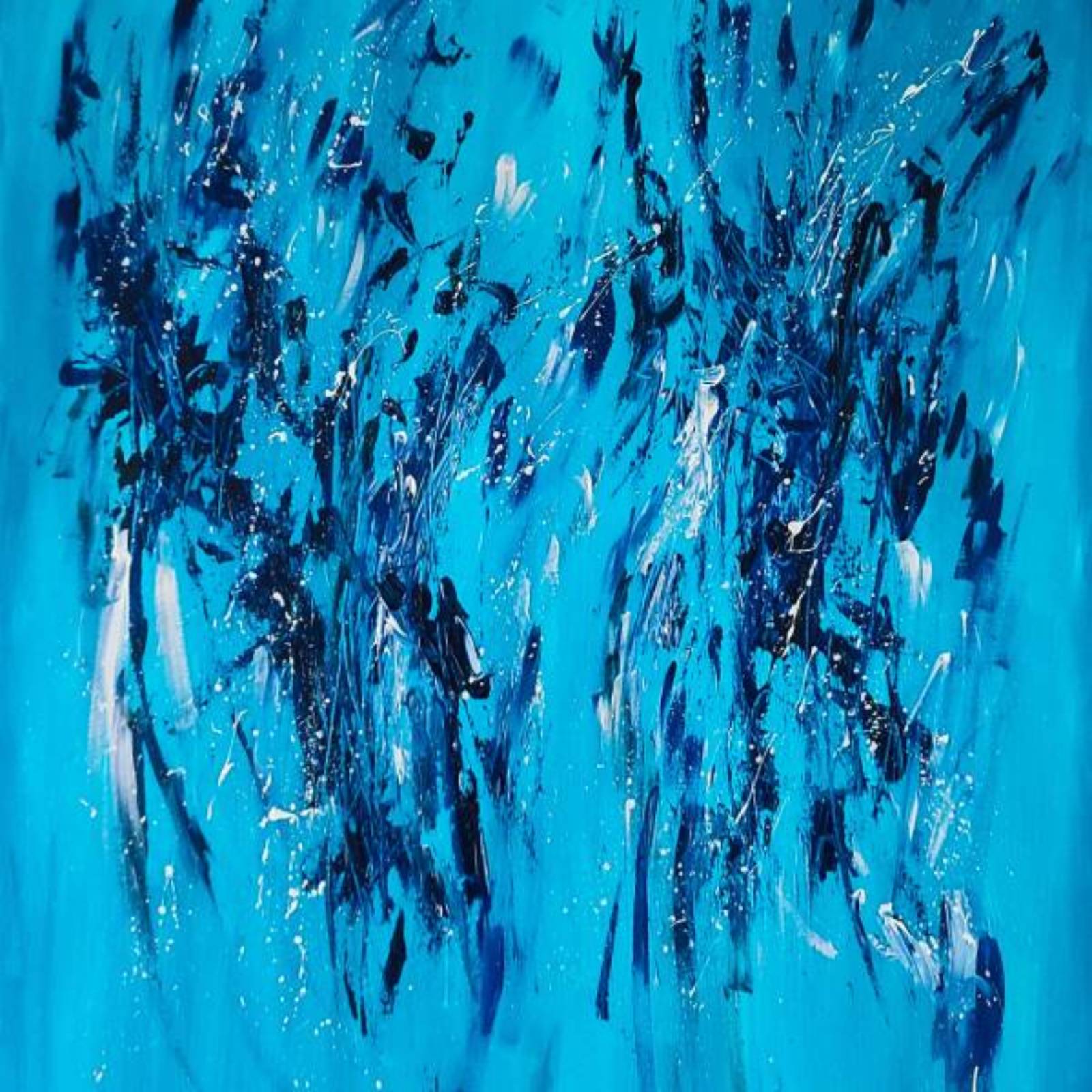 blue minimalist abstract painting