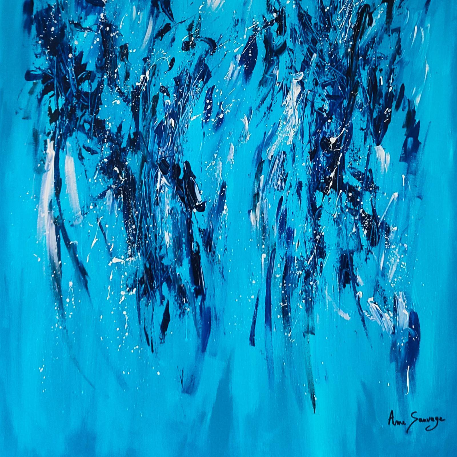 blue minimalist abstract painting