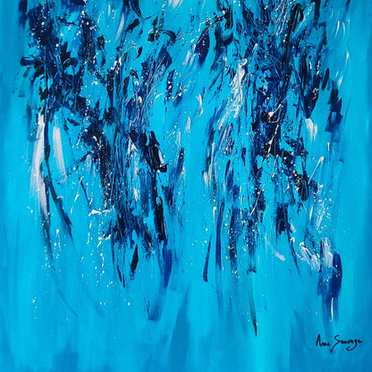 blue minimalist abstract painting