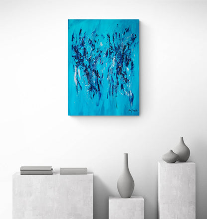 blue minimalist abstract painting