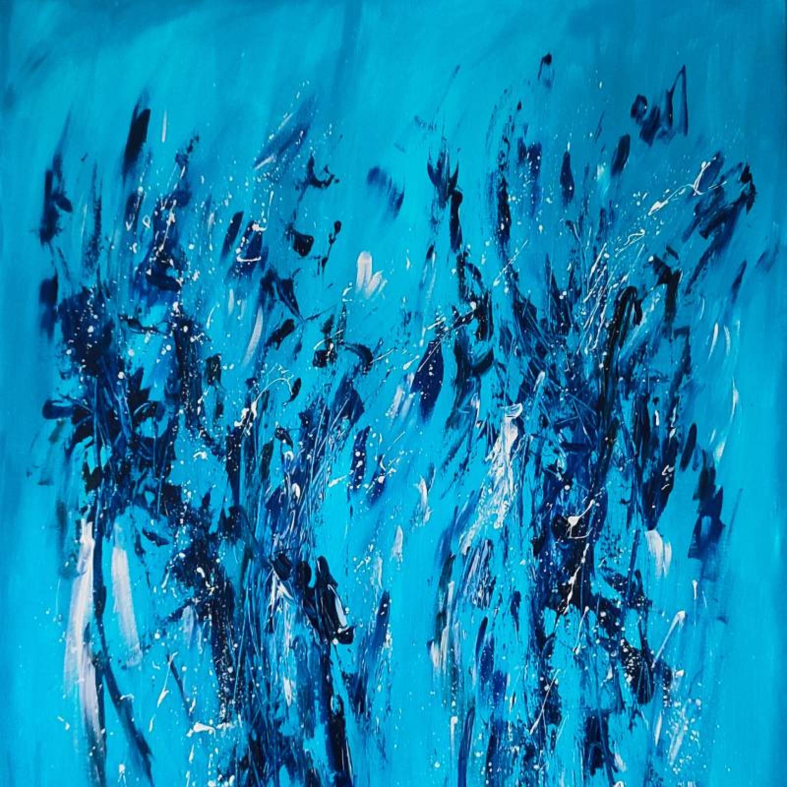 blue minimalist abstract painting