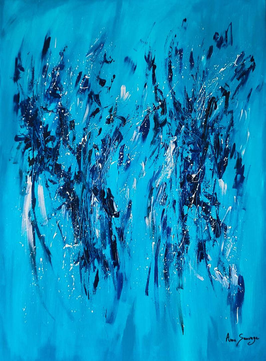 blue minimalist abstract painting