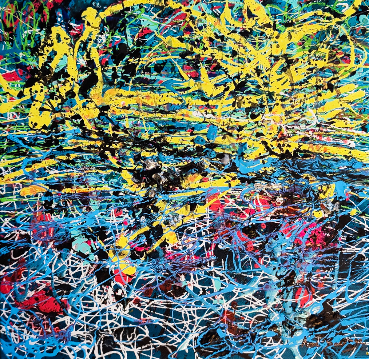 Expressionist abstract painting by French contemporary artist