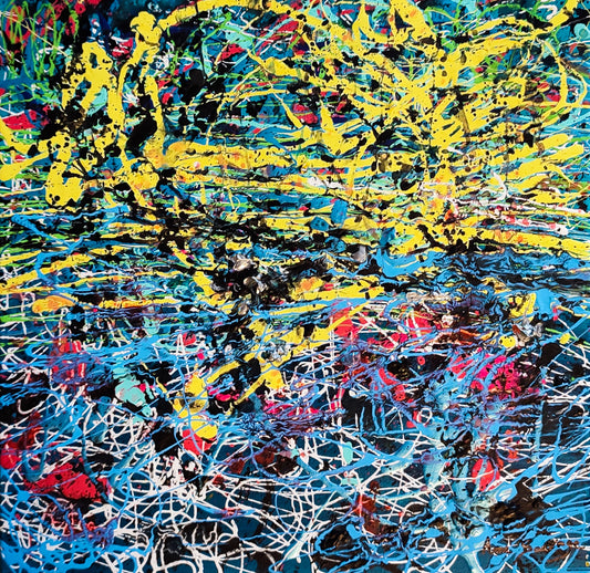 Expressionist abstract painting by French contemporary artist