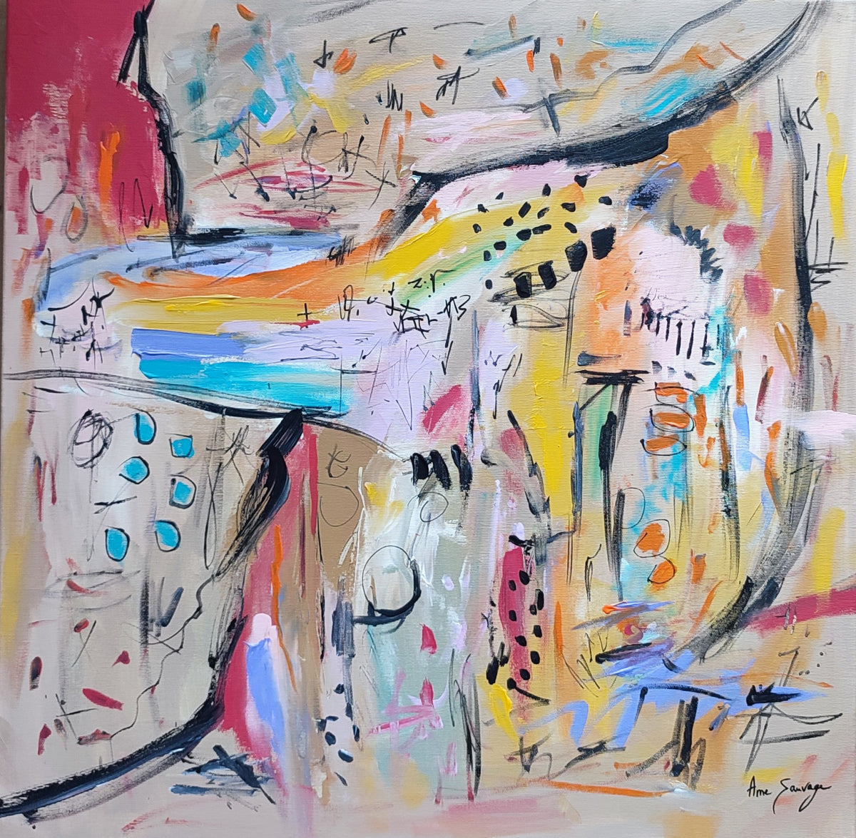 Brown abstract painting