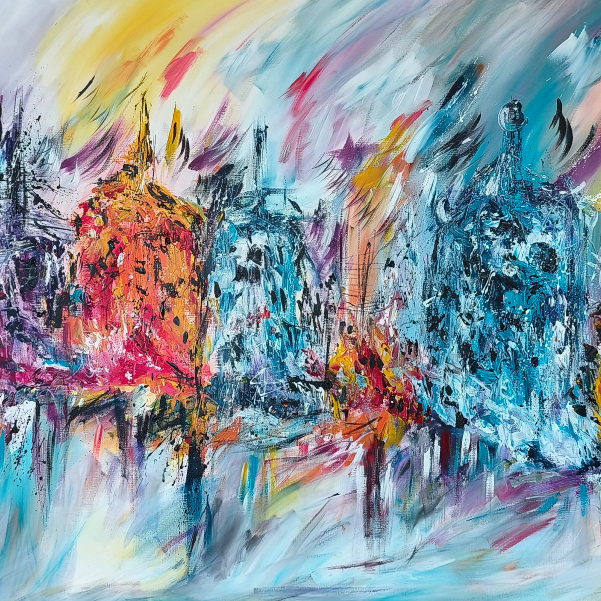 Close-up of the colours and texture in De feu et de glace by Âme Sauvage