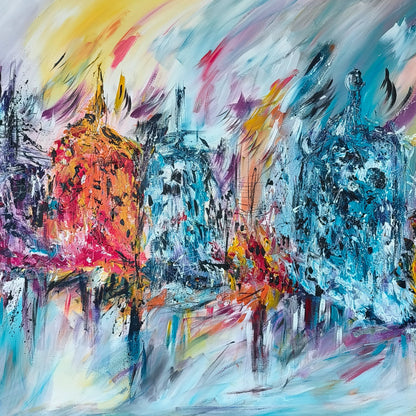 Close-up of the colours and texture in De feu et de glace by Âme Sauvage