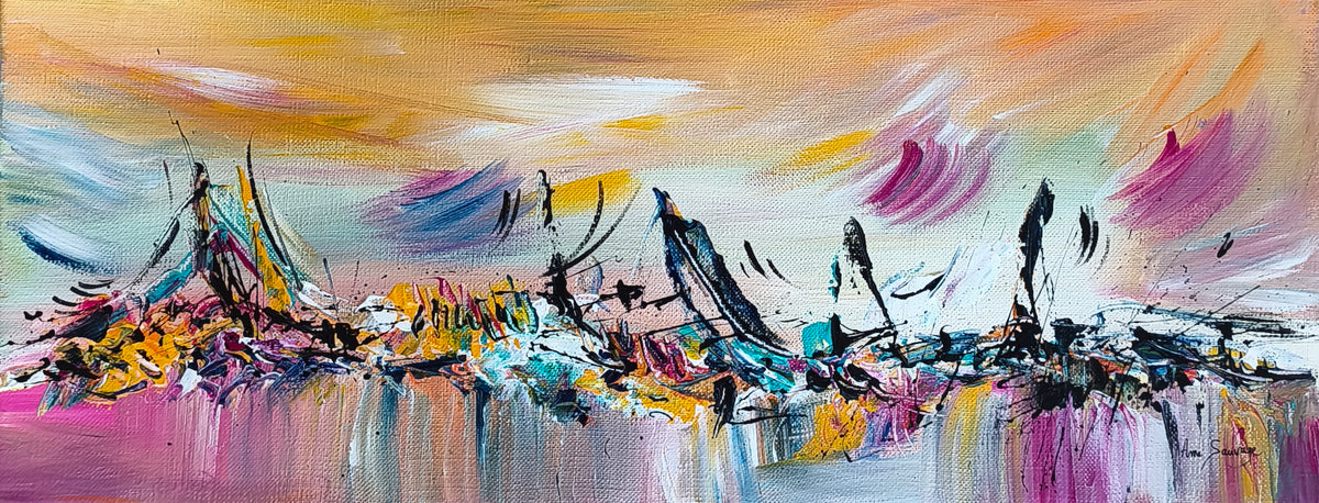 panoramic and colorful abstract painting