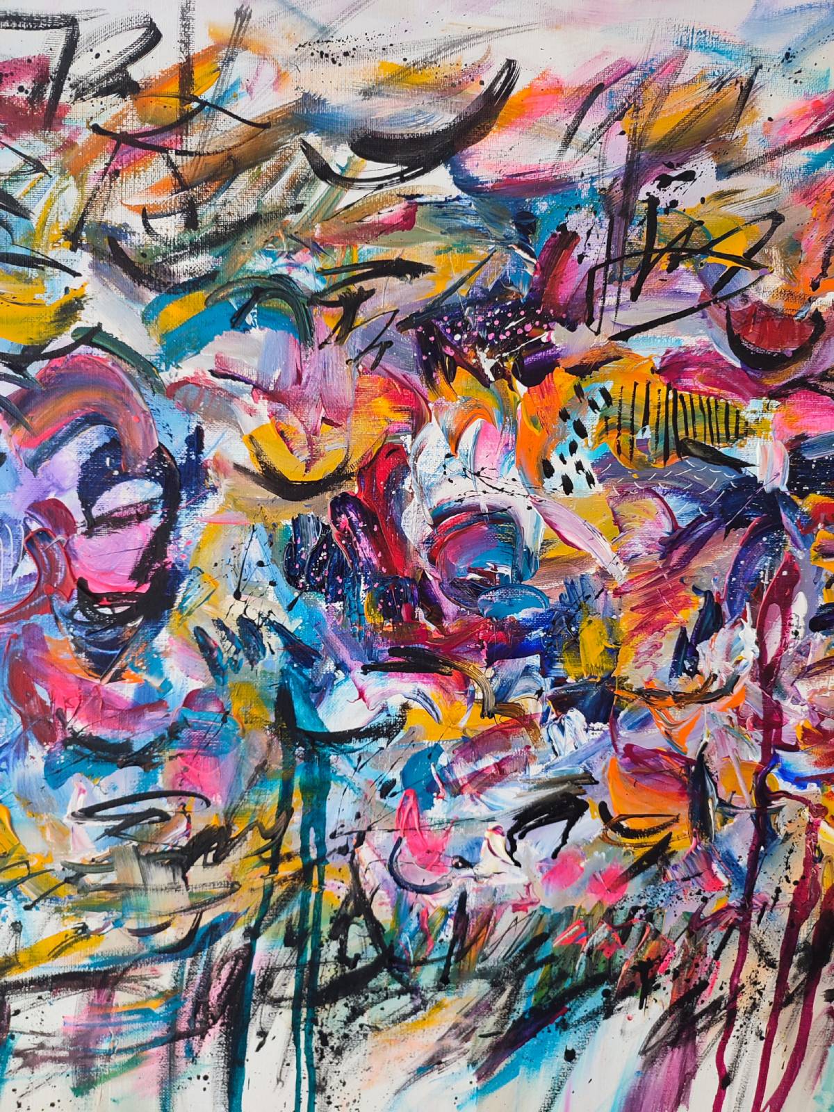 Contemporary XXL colourful abstract street art artwork 