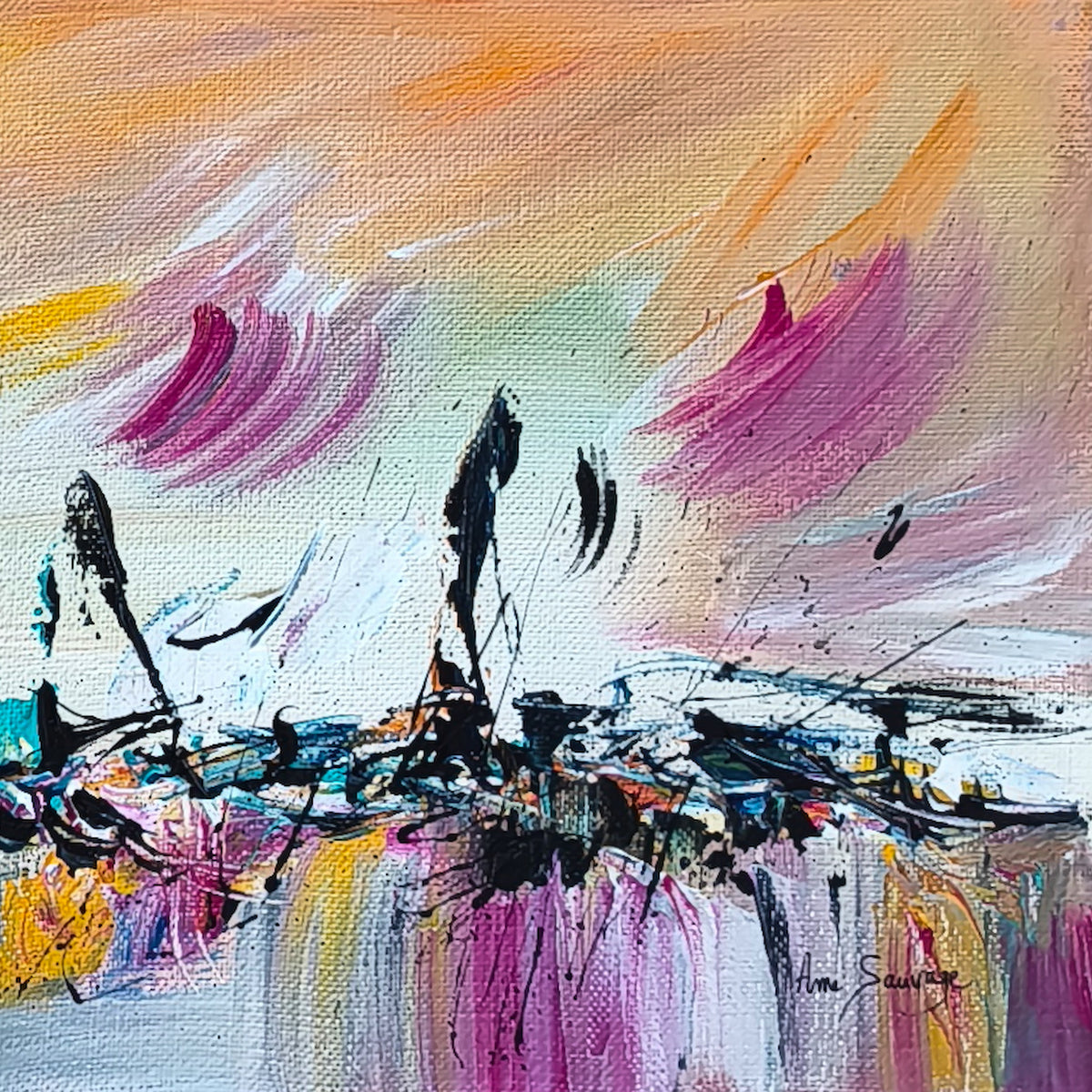 colorful abstract painting details