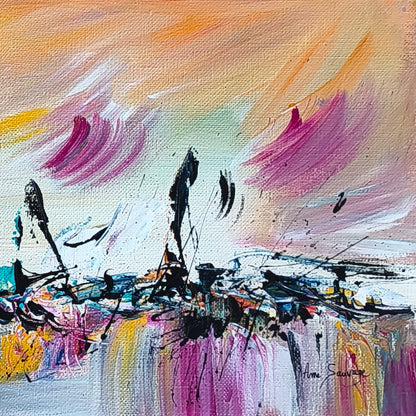 colorful abstract painting details