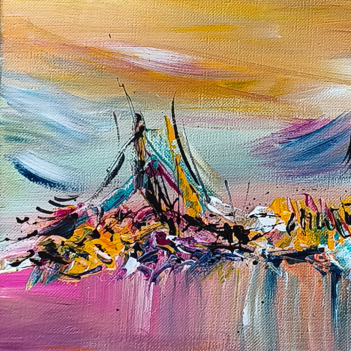 details of coloured abstract painting