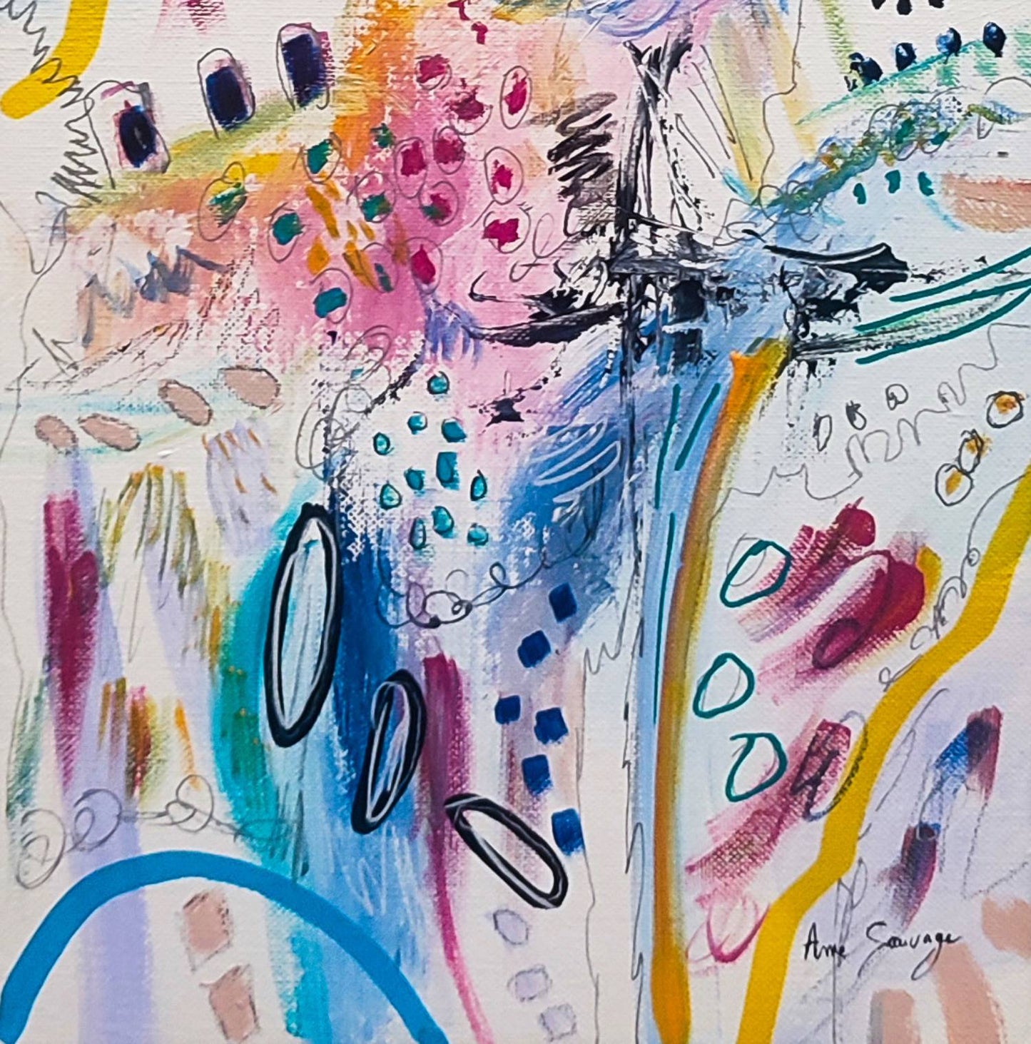 La fête arc-en-ciel - Colourful abstract painting