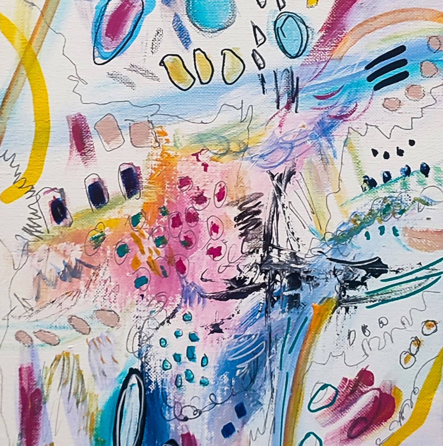 La fête arc-en-ciel - Colourful abstract painting