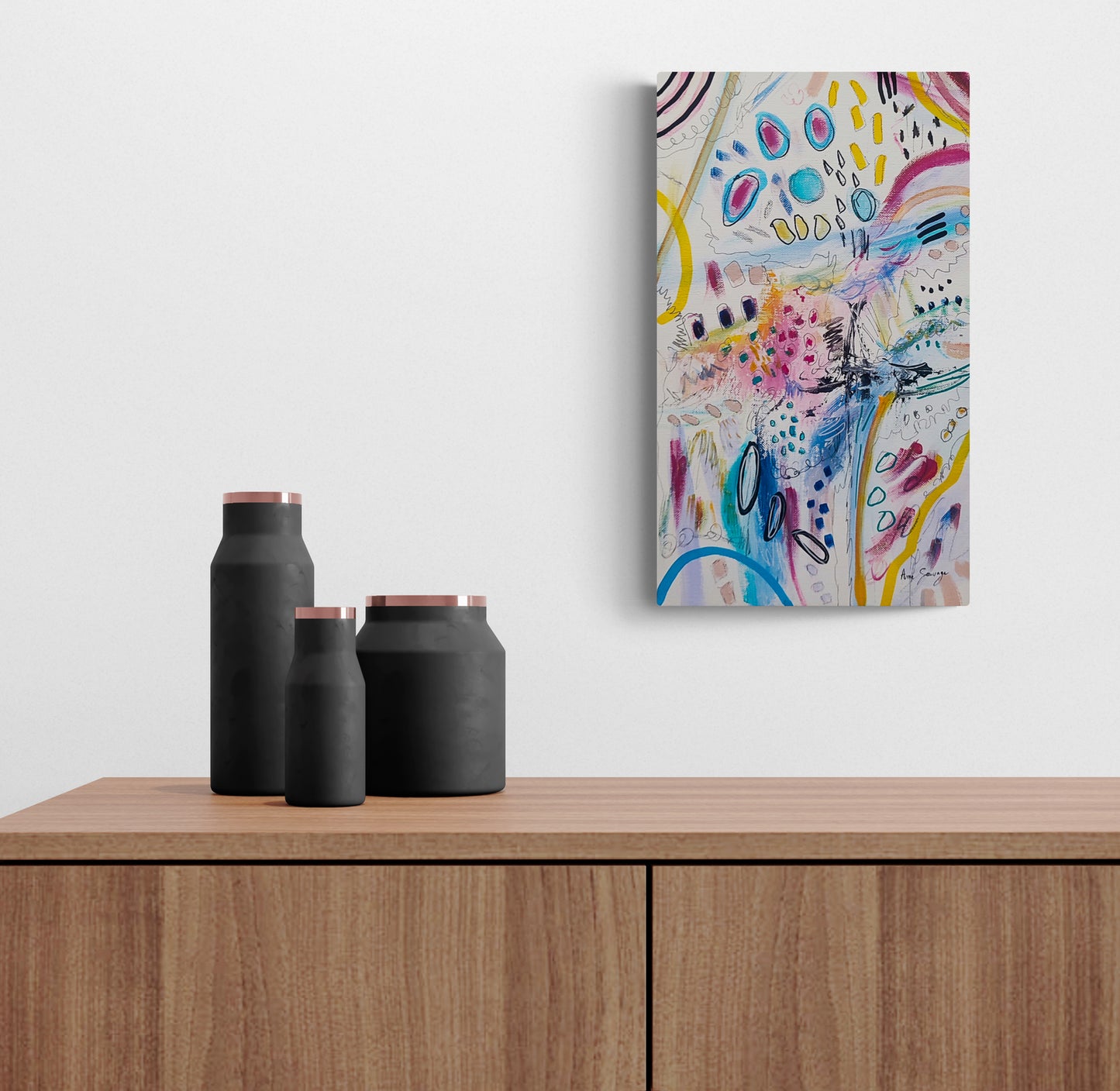 La fête arc-en-ciel - Colourful abstract painting