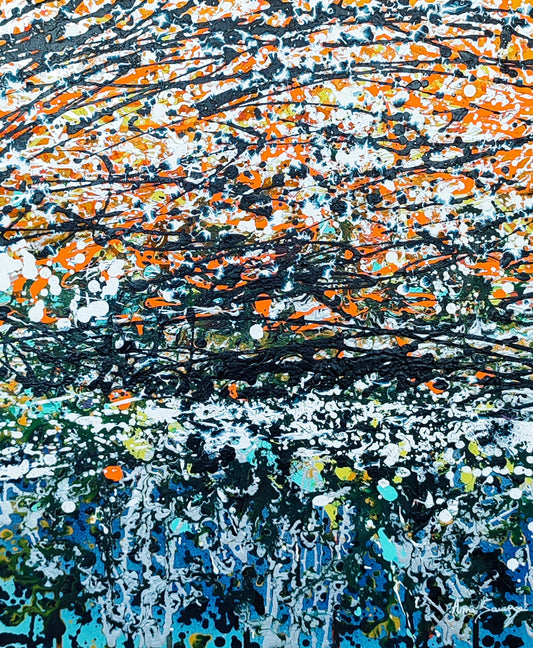 Mélange impossible – colourful dripping abstract painting by Âme Sauvage
