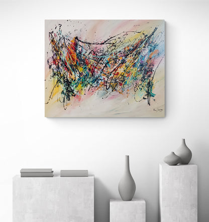 Large colourful abstract painting