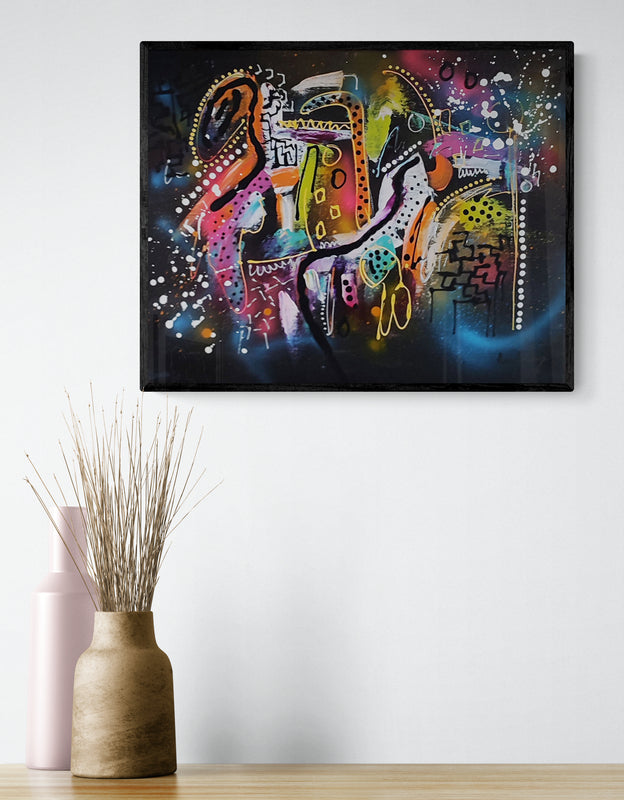 Contemporary coloured abstract painting