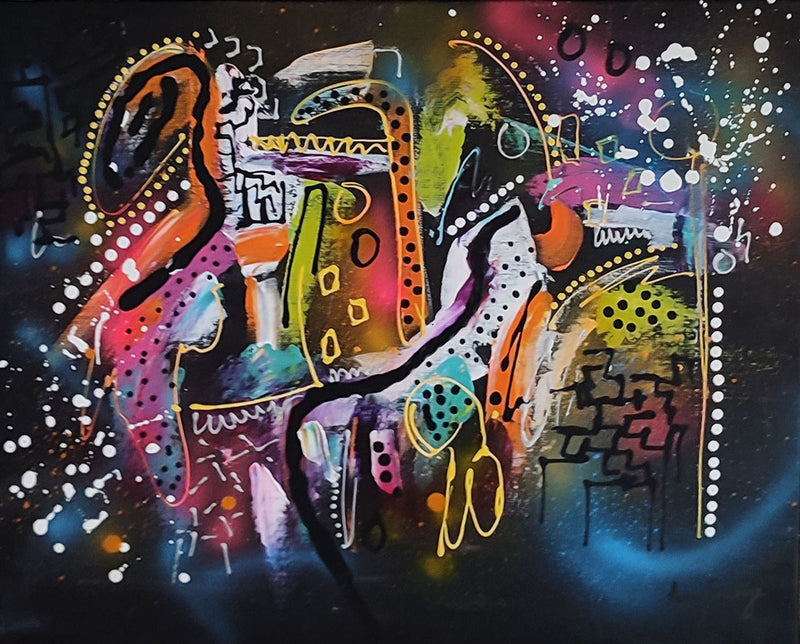 Contemporary multicoloured abstract painting