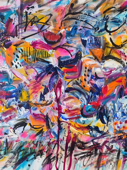 Histoires du monde – large original street art painting