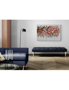 XXL multicoloured contemporary painting for modern interiors 