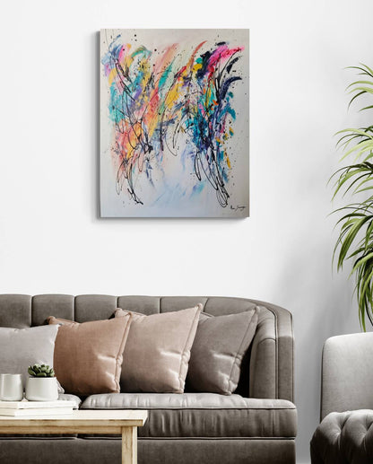 L'esprit du peintre – Large colourful abstract painting