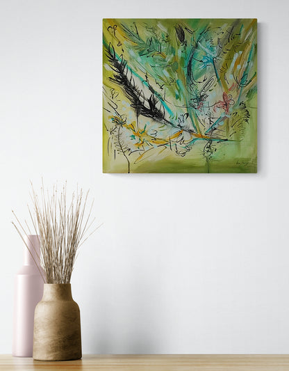 Green and original abstract painting