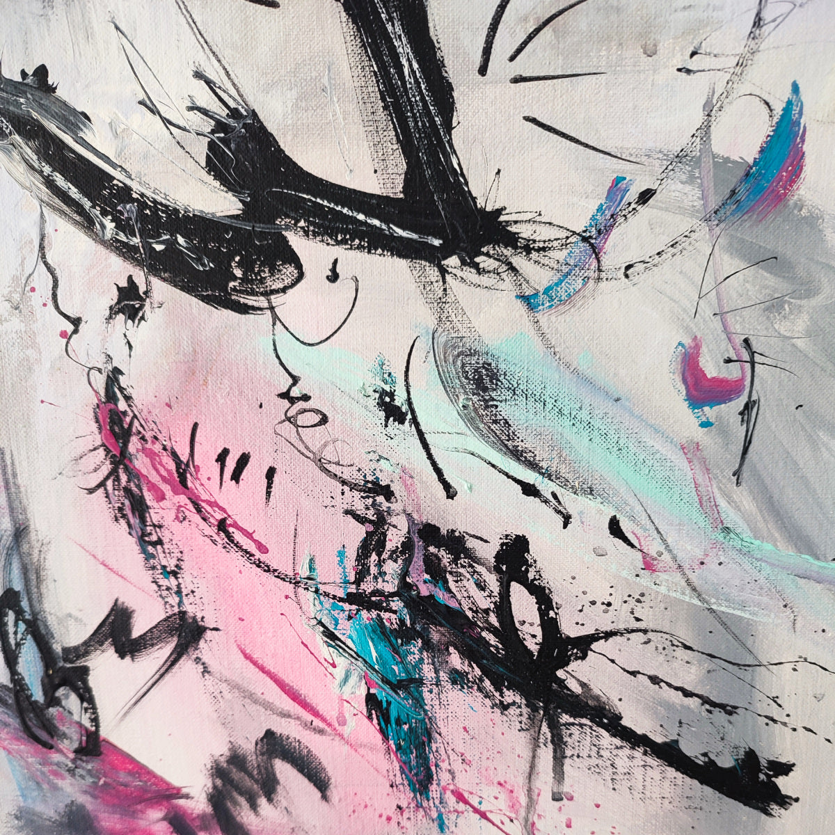 Grey and pink abstract artwork details