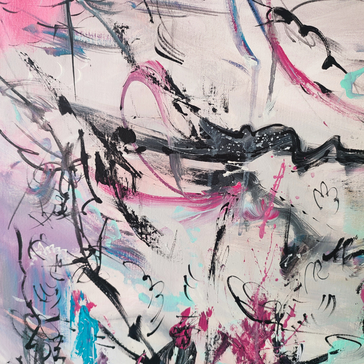 Grey and pink abstract artwork details 1