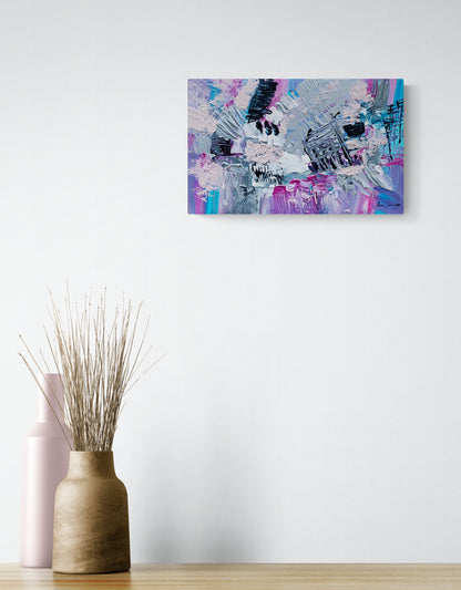 Grey and pink abstract painting
