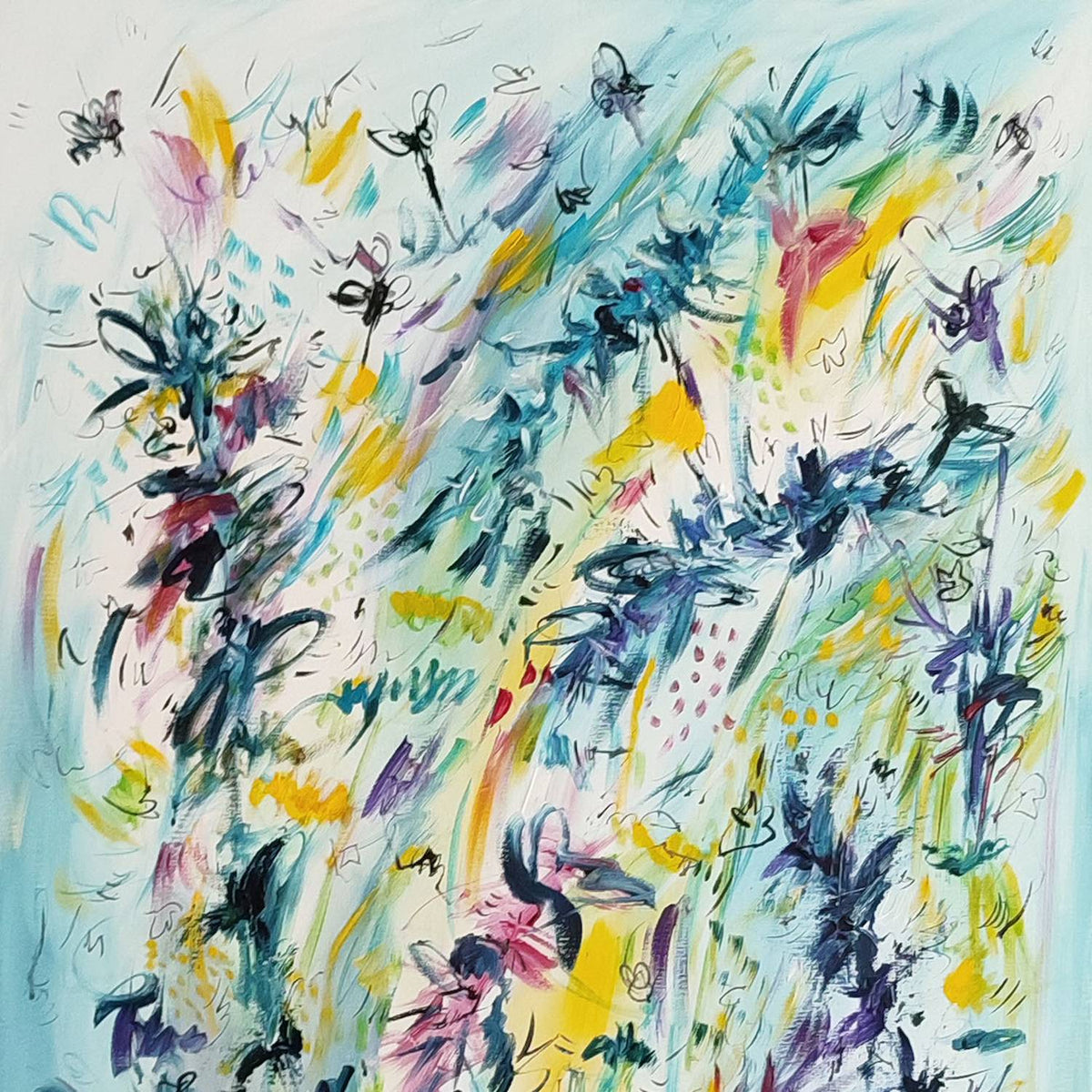 large-abstract-blue-panoramic-floral-painting